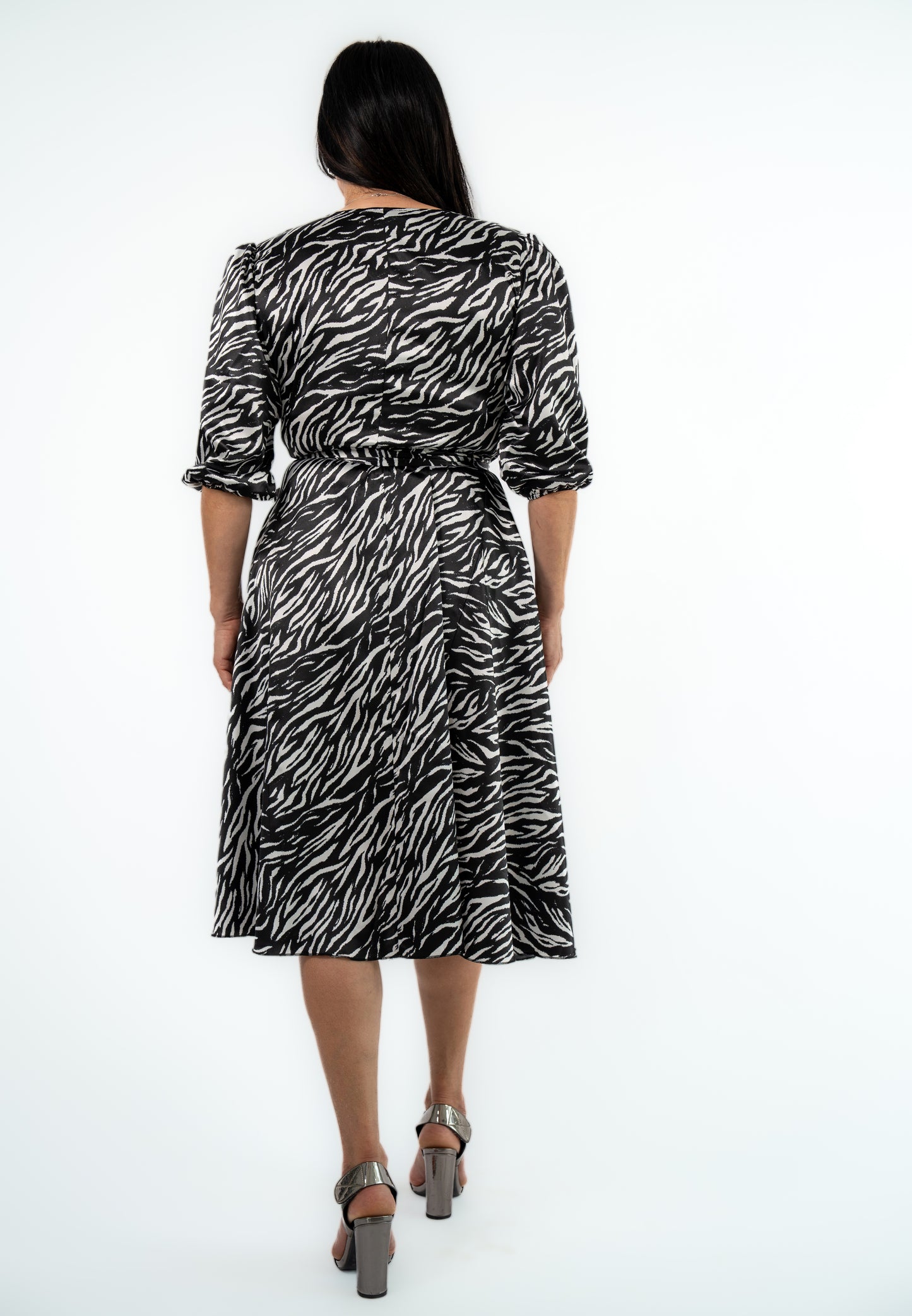 Rochie Lara satin animal print