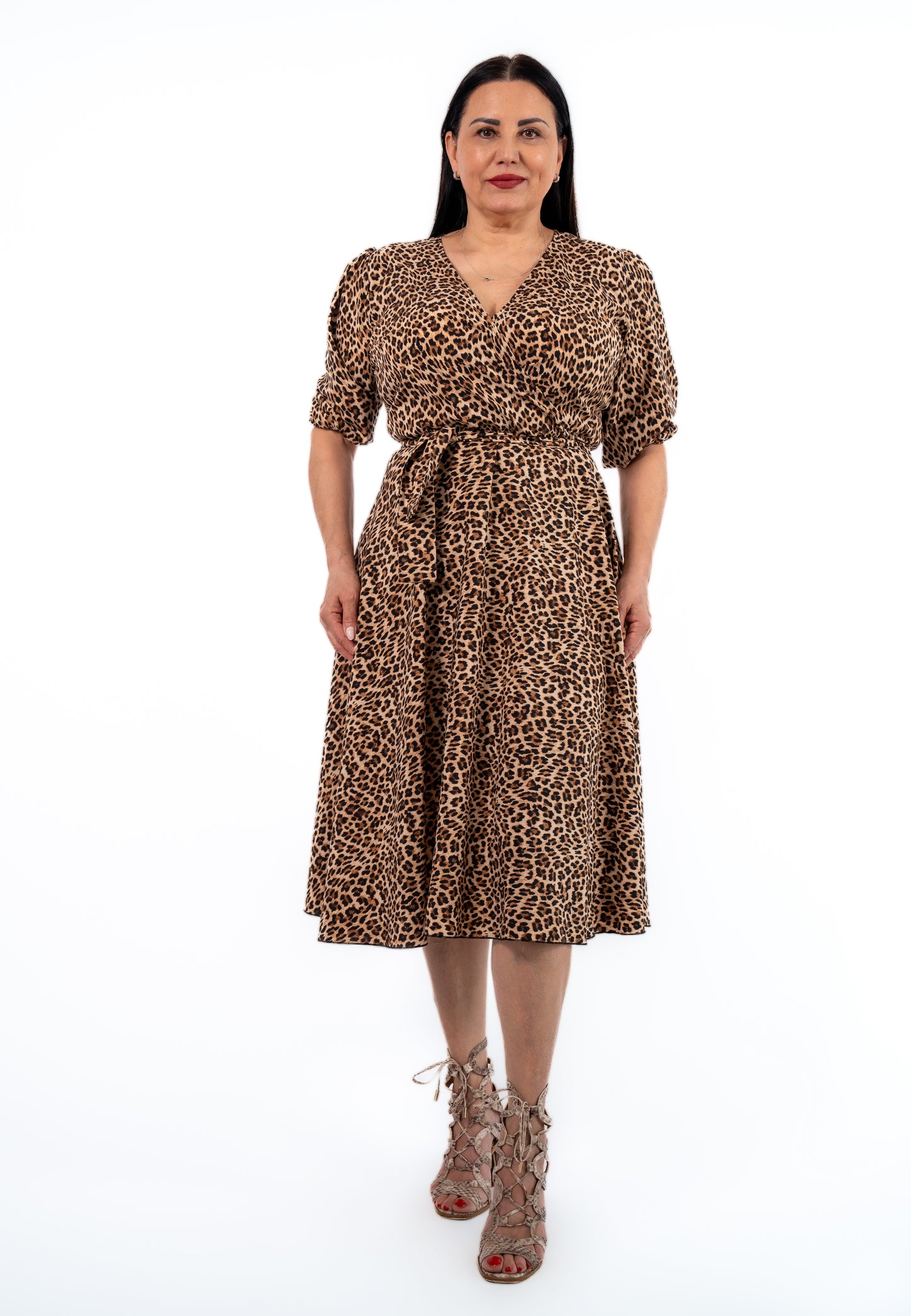 Rochie Zora satin animal print