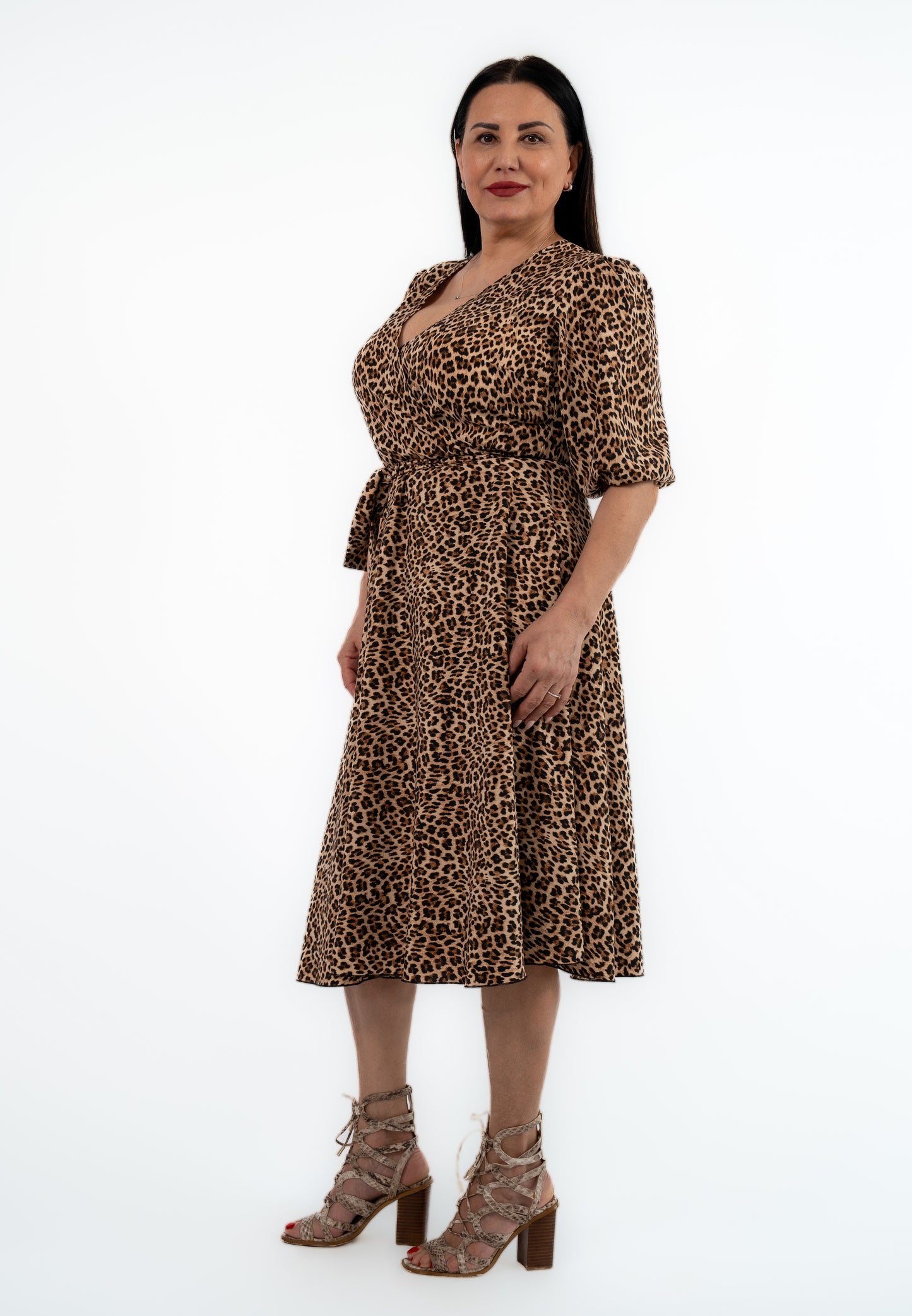 Rochie Zora satin animal print