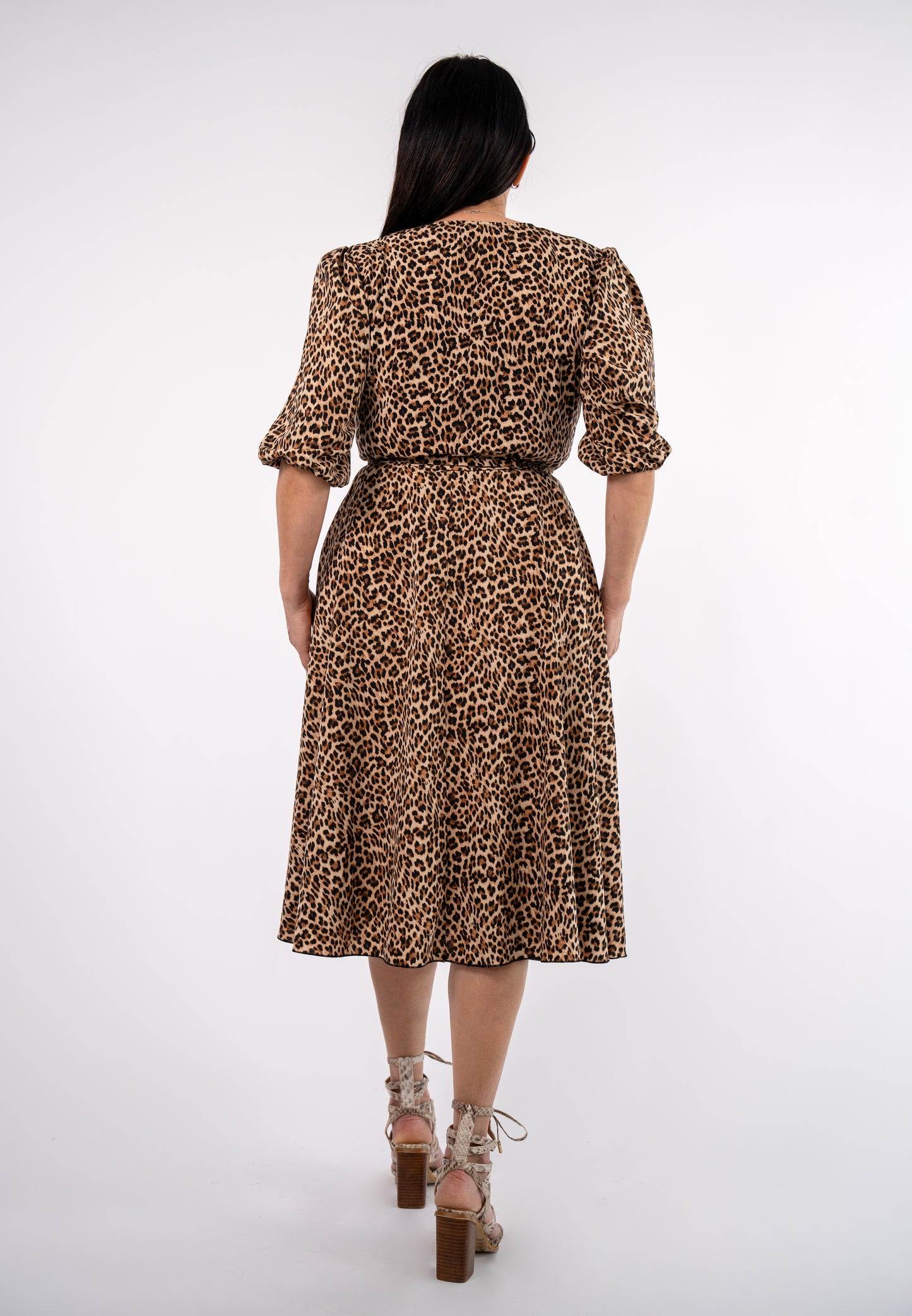 Rochie Zora satin animal print