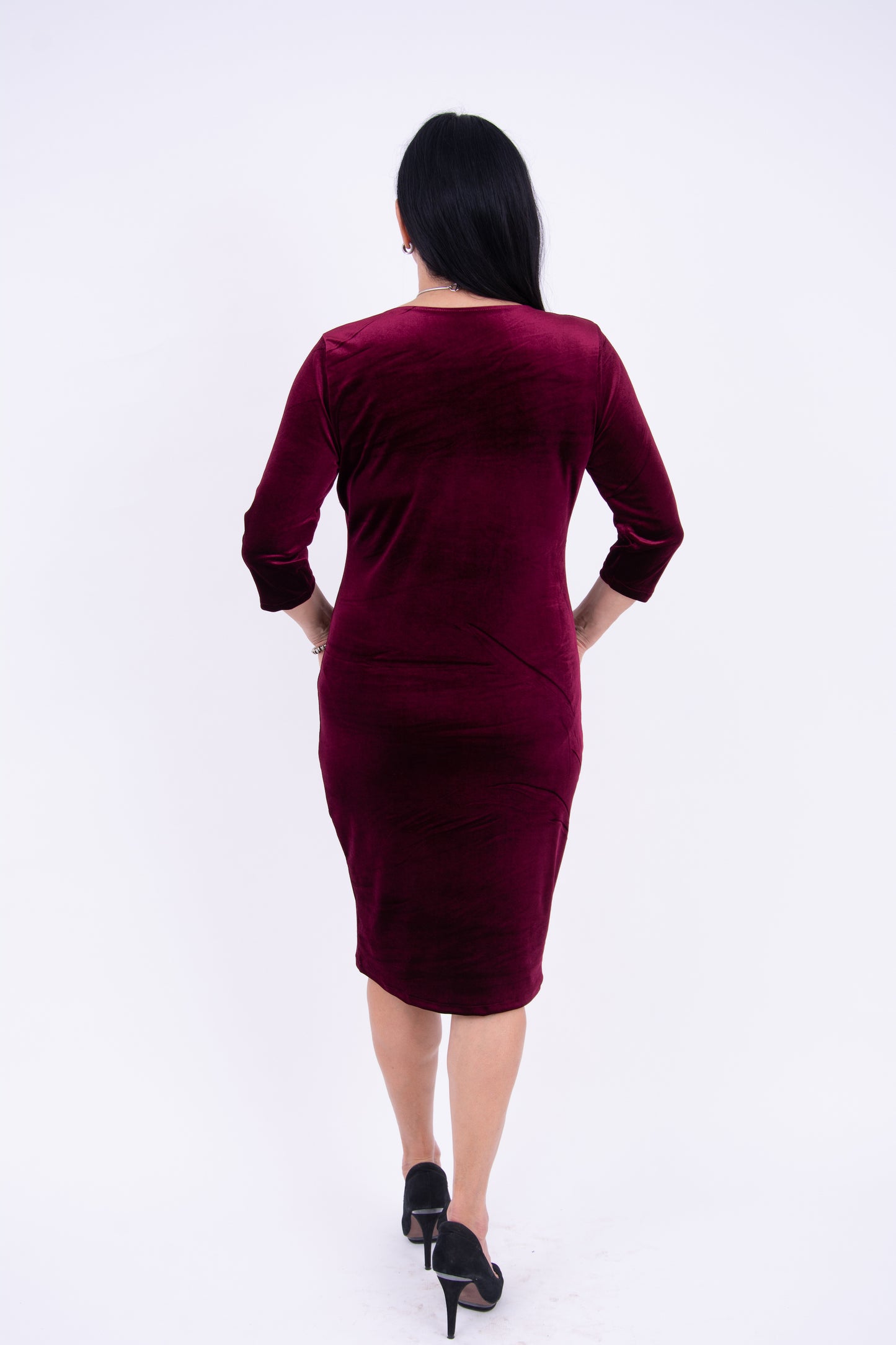 Rochie Verona Bordo din catifea