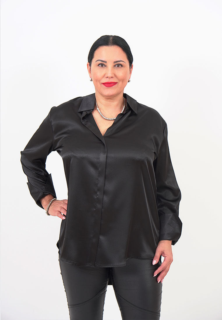 Camasa din satin neagra